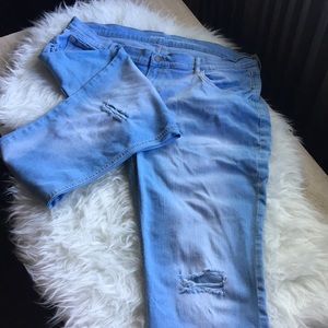 ON light wash boyfriend cut straight leg PLUS SIZE